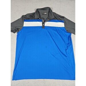 Callaway Opti Dri Mens 2XL Polo Shirt Blue Gray White Performance Golf